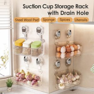 Hot Sale 50% OffSuction Cup Storage Rack with Drain Hole
